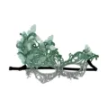 Maschera farfalla in pizzo con strass, elegante maschera mezza faccia per feste. - verde sfumato