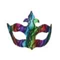 Masque de Mascarade en Dentelle Arc-en-Ciel Coloré Design Flèche Accessoire de Fête - Coloré