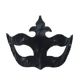 Masque de mascarade en PVC dentelle noire pour fête d'Halloween, accessoire de bal sexy élégant. - Noir