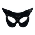 Black lace cat mask PVC masquerade party mask sexy costume holiday party accessory item - Black