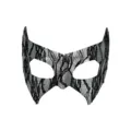 Black silver lace snakeskin bat half face mask for Halloween party costume events - Silver