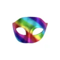 Bunte Regenbogen PVC Maske Maskerade Karneval Venezianische Party Kostüm Augenmaske Damen - bunt
