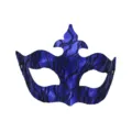 Masque de bal en dentelle PVC bleue avec motif serpent, accessoire de fête sexy cosplay - Bleu