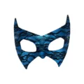 Blue lace bat mask for Halloween costume party, half face PVC mask for masquerade events. - Light Blue