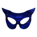 Maschera da gatto in pizzo blu PVC mascherata festa costume maschera occhi gotica - Blu