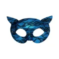 Blaues spitzen katzen maske kostüm party pvc glänzende maske für frauen katzenohren. - Himmelblau