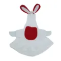 White and red Easter rabbit costume with cute ears and red egg pattern for party. - White (Rabbit Style)