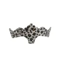Maschera corona in PVC con stampa leopardata, accessorio elegante per feste di carnevale. - Onda Nero Marrone
