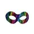 Colorful rainbow lace half face mask for Halloween party, masquerade, and carnival events. - Colorful