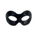 Black PVC Snake Pattern Masquerade Mask for Halloween Party and Half Face Costume - Black