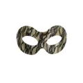 Gold and black lace half face mask for masquerade party, Halloween costume and carnival decoration. - Gold