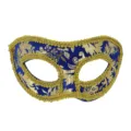 Prachtige blauw gouden masker Venetiaans feest oogmasker voor Halloween verkleedpartij. - Blauw (Verbeterde Versie)