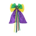 Fermaglio per capelli con fiocco carnevale Mardi Gras, nastro festivo viola verde oro. - Fermaglio per Capelli di Carnevale-Cappello B