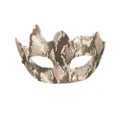 Schlangenmuster Maskerade Maske für Halloween Party, stilvolle Halbgesicht Augenmaske für Damen. - Mehreckig Braun Weiß Schlangenmuster-Imitat