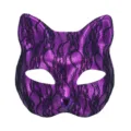 Paarse kattenkant maskeerder sexy masker voor verkleedpartij carnaval feest kostuum accessoire - Paars