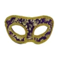 Paars goud maskerade masker vintage half gezicht feest Halloween kostuum rekwisiet. - Paars (Verbeterd)