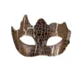 Maske fur Karneval Party Halloween mit Tierprint Design fur Damen und Accessoires - Mehreckig Braun Schwarz Weiß Krokodilmuster