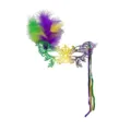 Mardi Gras lace feather masquerade half face mask with sequins for party stage performance - Feather Tassel Butterfly