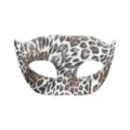 Leopardenmuster Halbmaske Halloween Tier Kostüm Maskerade Cosplay Party Augenmaske - Flacher Kopf Tigermuster