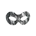 Black lace PVC half face mask for Halloween party masquerade decorative costume prop. - Silver