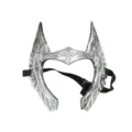 Silver winged goddess cosplay mask, fantasy warrior headdress for Halloween party performance. - Antique Silver