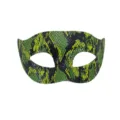 Grün und schwarz Schlangenhaut Tiermotiv Maskerade Halbmaske für Halloween Party Kostüm. - Flachkopf Gelb Grün Schwarz Schlangenmuster-Imitat