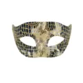 Maskerade Halbgesicht Maske Tierdruck Party Augenmaske fuer Halloween Kostuem Party Dekoration - Flachkopf Gelb Silber Schwarz Krokodilmuster