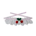 Cute pet lace collar with sweet cherry decor, adjustable pink ribbon for cats dogs. - Pink