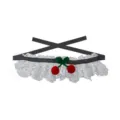 Cute pet lace collar with cherry decor, sweet cat dog scarf, stylish fashion accessory. - Black