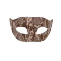 Schlangenmuster Maske Halbgesicht Party Augenmaske fur Halloween Kostum Zubehor - Flachkopf Braun Weiß Schlangenmuster-Imitat