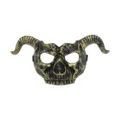 Black Gold Demon Horn Skull Mask Halloween Party Cosplay Costume Prop Variant SKU - Vintage Gold Style