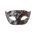 Halloween Maskerade Halbgesicht Maske, silber schwarzer Tierprint Augenmaske für Party. - Flachkopf Braun Schwarz Weiß Krokodilmuster