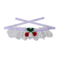 Cute pet lace collar with purple ribbon and sweet cherry decoration for cats and small dogs var - Purple