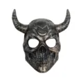 Halloween gruselige Dämon Totenkopf Maske mit großen Hörnern für Cosplay Party und Requisite. - Retro Bronze