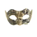 Maskerade Halbgesicht Maske metallischer Tierprint Party Ball Halloween Kostüm Augenmaske - Kleine Schönheit Gelb Silber Schwarz Krokodilmuster
