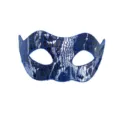 Blaues silbernes Metallic Tierprint Maskerade Halbgesicht Maske Halloween Partykostüm - Kleine Schönheit - Blau Silber Schwarz Dreifarbiges Krokodilmuster