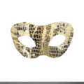 Halloween Maskerade Halbes Gesicht Holografische Tierdruck Maske Party Augenmaske Deko - Zorro - Gelb Silber Schwarz Dreifarbiges Krokodilmuster