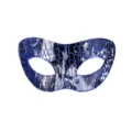 Blaue silberne Tier-Print Maskerade Halbgesicht Maske für Party Kostüm Augenmaske Dekor - Zorro - Blau Silber Schwarz Dreifarbiges Krokodilmuster