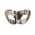 Maskerade Halbgesicht Maske, silber schwarz Tierprint Augenmaske fuer Halloween Kostuem. - Klassische Augenmaske (Braun-Schwarz-Weiß Dreifarbig Krokodilmuster) / Braun, Schwarz und Weiß