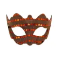 Vintage Pailletten PVC Halbgesicht Maskerade Maske für Halloween Party Kostüm Augenmaske - Orange