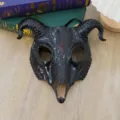 Halloween Teufel Ziegenkopf Maske Horror gruselig Cosplay Party Vollgesicht Kostüm Requisite - Schwarz