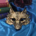 Masque demi-visage de renard doré pour fête d'Halloween, accessoire de déguisement. - Bronze