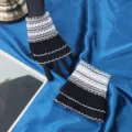 Polsini in pizzo a doppio strato, accessori di maniche finte per feste Lolita nero e bianco. - Bracciale a Polsino Nero (1 Paio) / Confezione da 1 paio