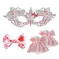 Ensemble de costume de masque en dentelle sanglante Halloween pour accessoires de fête - Ensemble Masque Sanglant