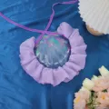 Collier de cou en dentelle à volants violets choker français pour fête mariage chic - Style Lilas