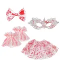Ensemble de costume d'Halloween sanglant avec masque en dentelle nœud et tutu de fête - Ensemble Jupe en Maille Sanglante