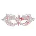 Masque en dentelle blanche d'Halloween avec taches de sang pour fête costumée et bal. - Masque en Dentelle Pointu Sanglant