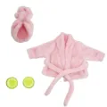 Süßes rosa Fleece Gänsekostüm Bademantel Set mit Stirnband und Gurkenscheiben für den Garten. - Rosa