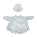 23 Zoll Veranda Gans Pailletten Outfit und Hut Set weiße glitzernde Rasenstatue Deko Kleidung - Silber