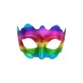 Regenboog metallisch PVC masker voor feest kostuum volwassen performance rekwisieten. - Kleurrijk / Verstelbare Elastische Band